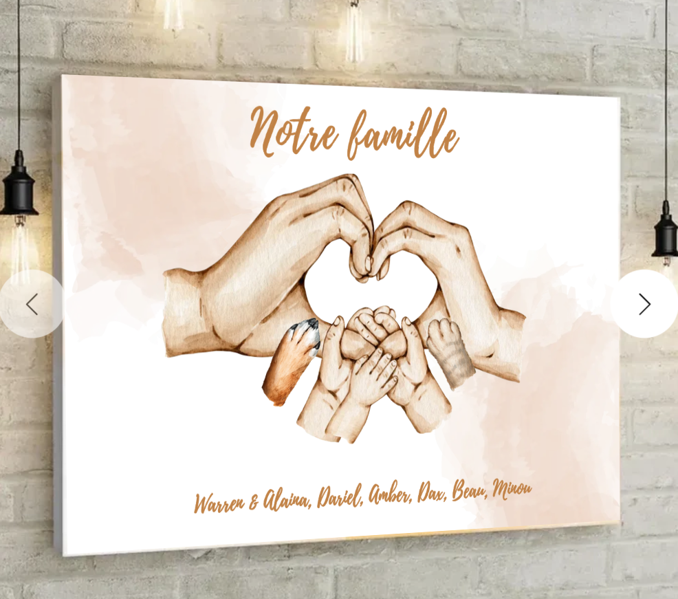 Toile personnalisée "Notre famille"