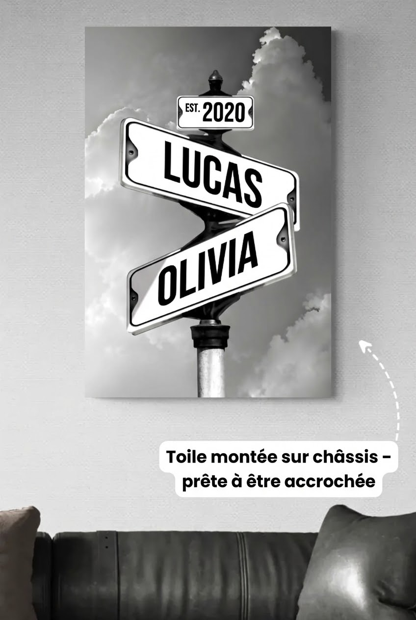 TOILE COUPLE PERSONNALISÉE 💕 Promo Saint-Valentin 💕